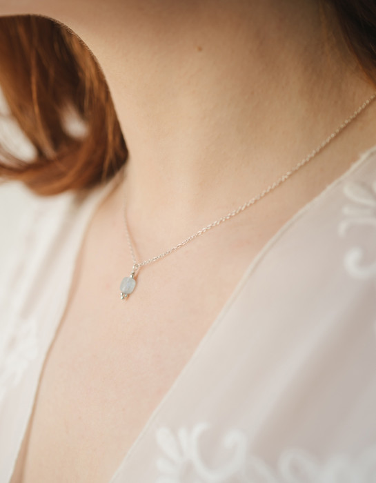 Collier "Asta" en argent et aiguemarine