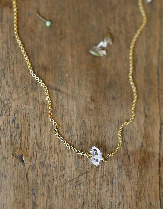 Collier "Herkimer Diamond" or