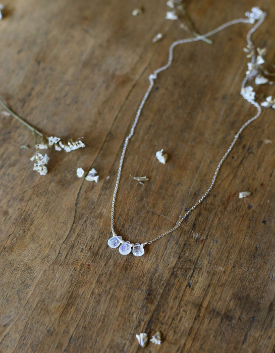 Collier "Indra" pierre de lune argent