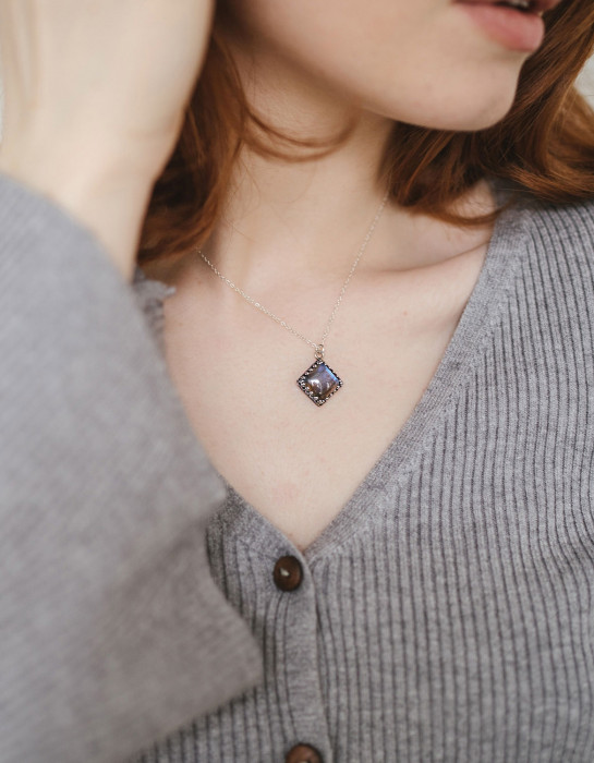 Collier "Kadri" en argent et Labradorite