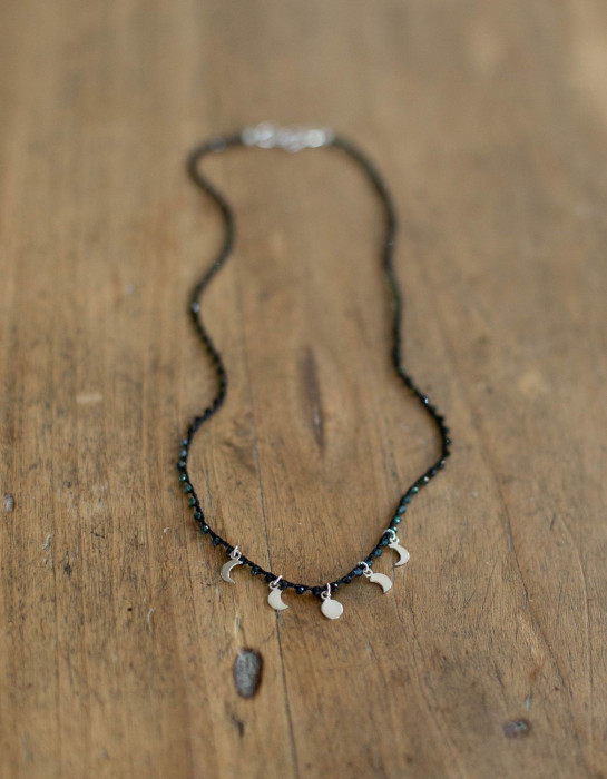 Collier "phases de la lune" et tourmaline