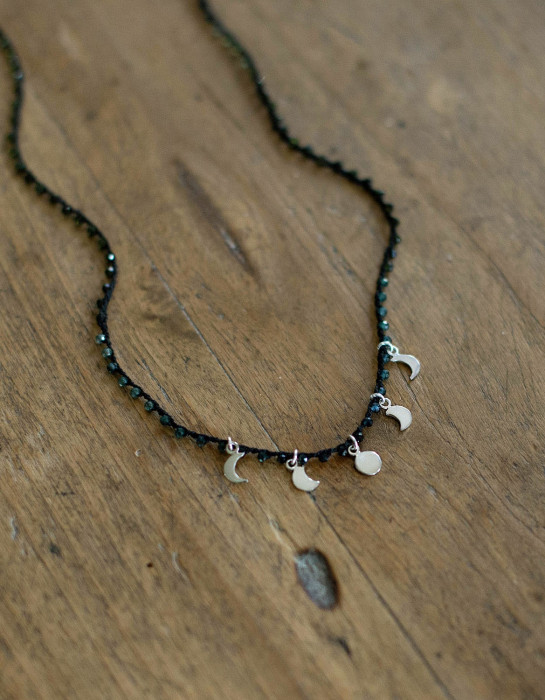 Collier "phases de la lune" et tourmaline