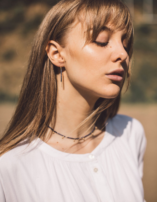Collier "Solstice" en or et Sodalite