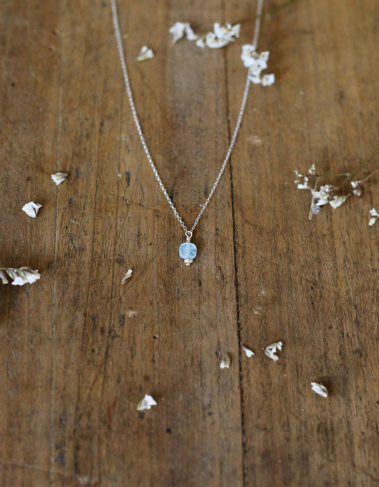 Collier "Asta" en argent et aiguemarine