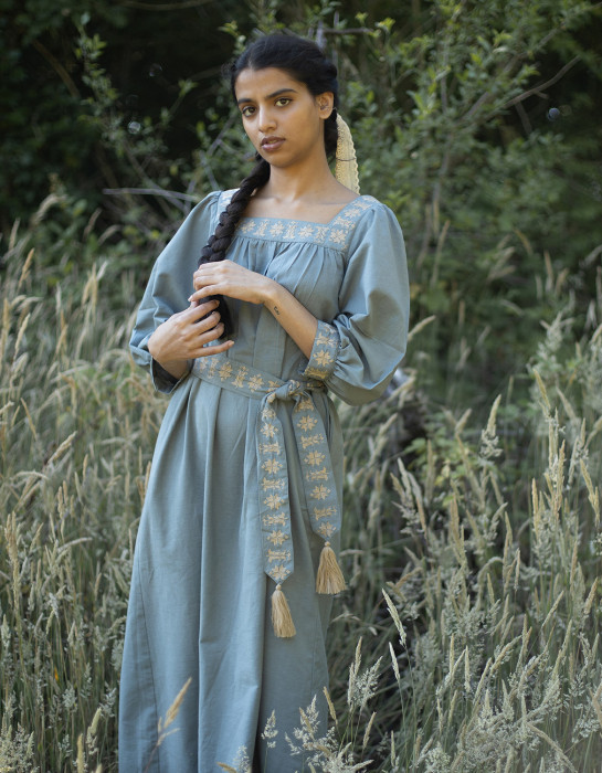 Robe "Elma" manches trois-quarts lagon