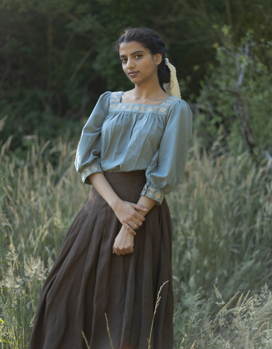 Haut "Elma" manches trois-quarts lagon