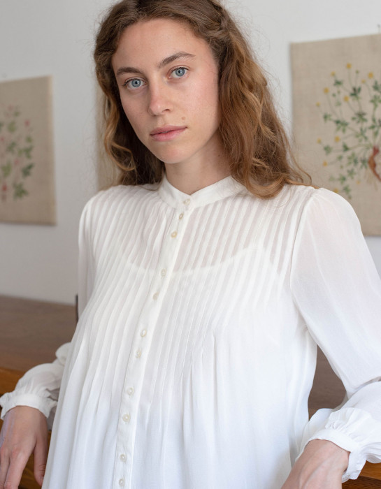 Blouse "Hannah" blanc cassé manches longues