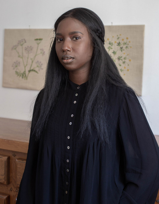 Blouse "Hannah" noire manches longues