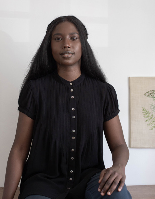 Blouse "Hannah" noire manches courtes