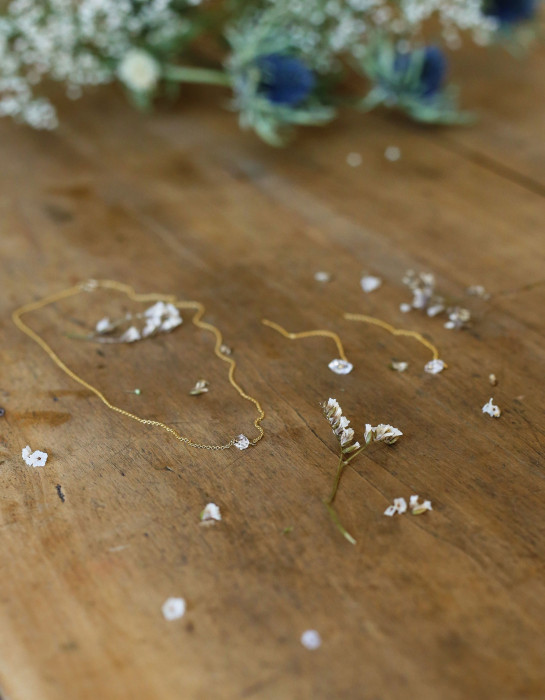 Boucles d'oreilles "Herkimer Diamond" or