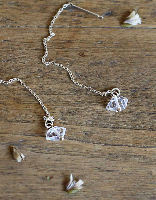 Boucles d'oreilles "Herkimer Diamond" argent