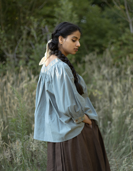 Haut "Ilma" manches trois-quarts lagon