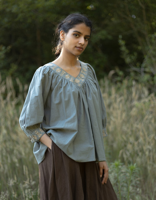 Haut "Ilma" manches trois-quarts lagon