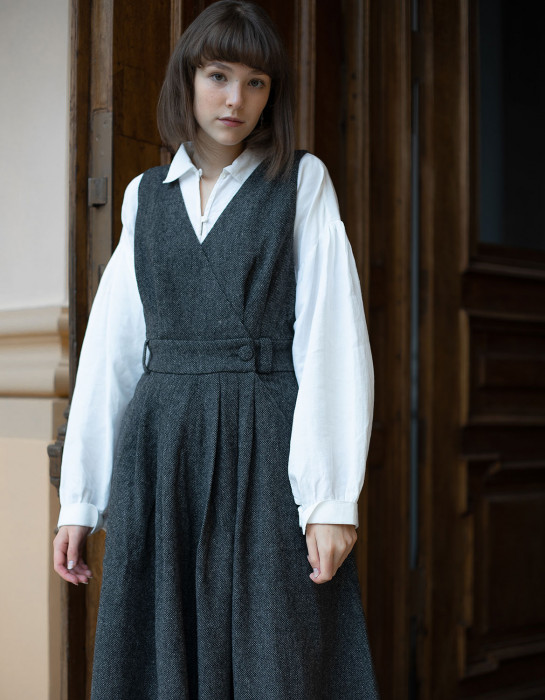 Robe-chasuble "Lana" pure laine grise 