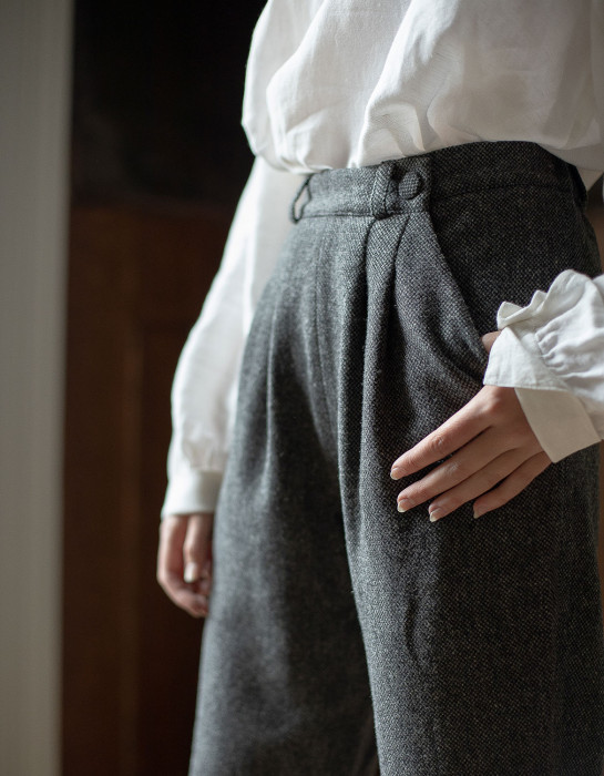 Pantalon "Lana" pure laine gris 