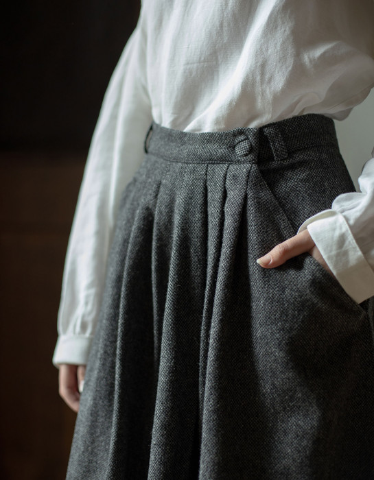 Jupe "Lana" pure laine grise 