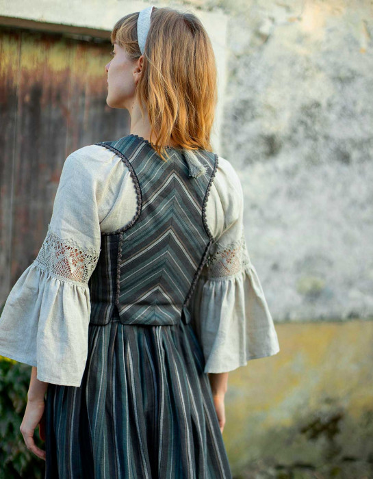 Bustier "Lina" en lin rayé bio