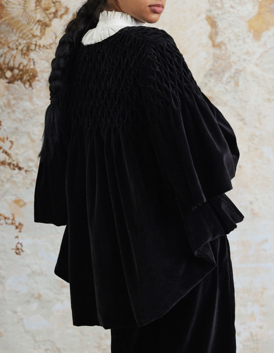 Veste "Minna" noire en velours de coton