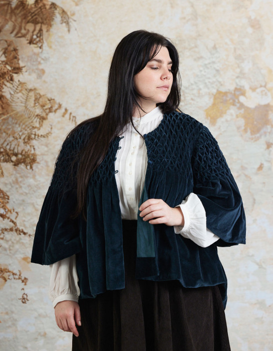 Veste "Minna" vert forêt en velours de coton