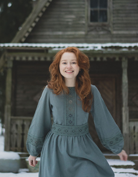 Robe "Misha" en coton bio bleu balte