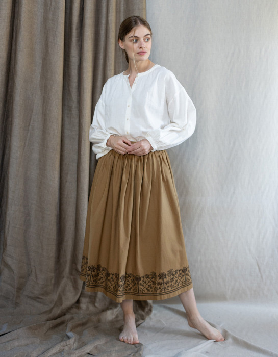 Jupe brodée "Mivilud" ambre