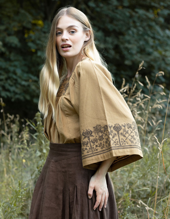 Haut brodée "Mivilud" ambre