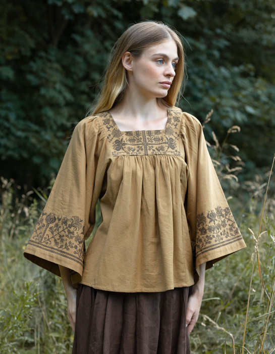 Haut brodée "Mivilud" ambre