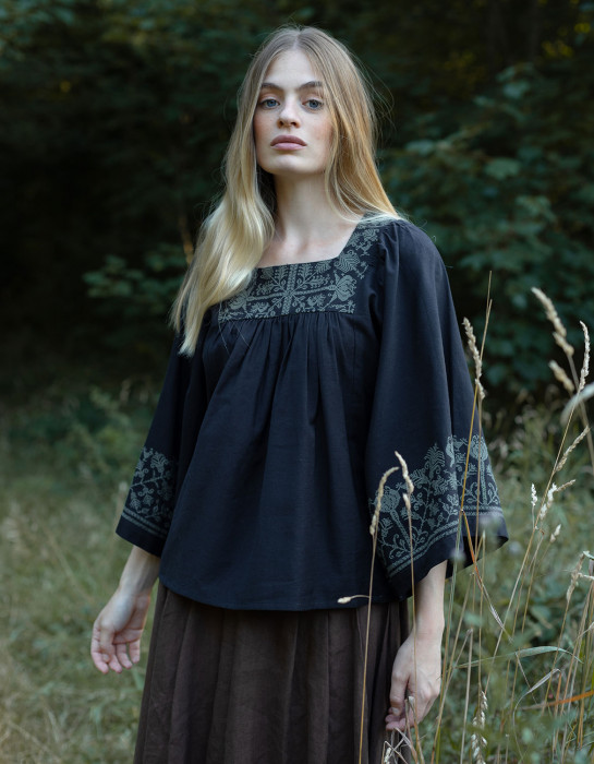 Haut brodée "Mivilud" noir