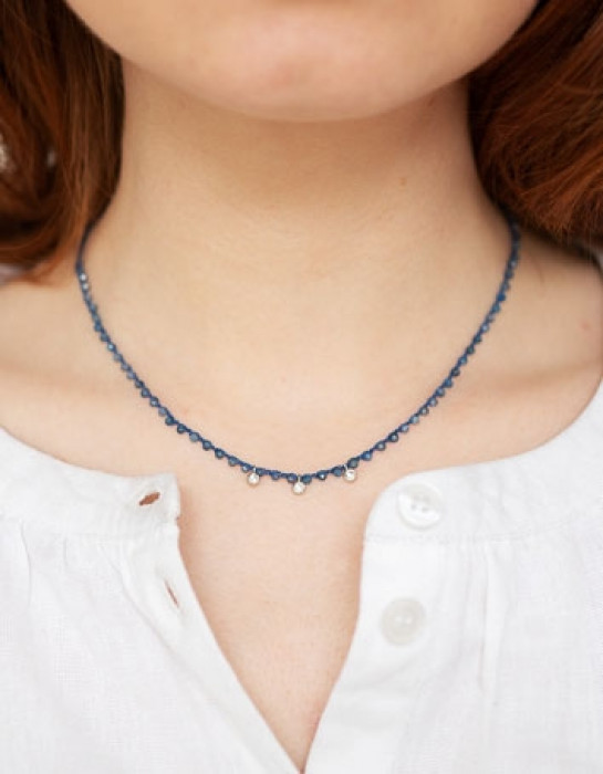Collier "Sarina" en Kyanite et Zirkonium