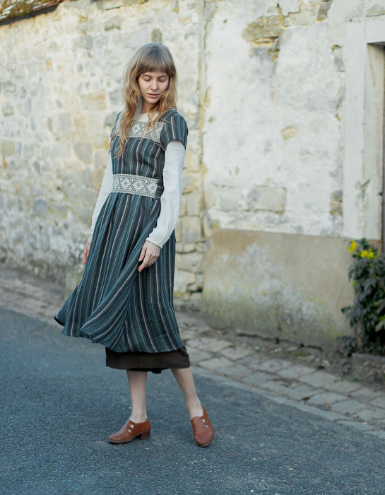 Robe "Vanda" en lin rayé bio