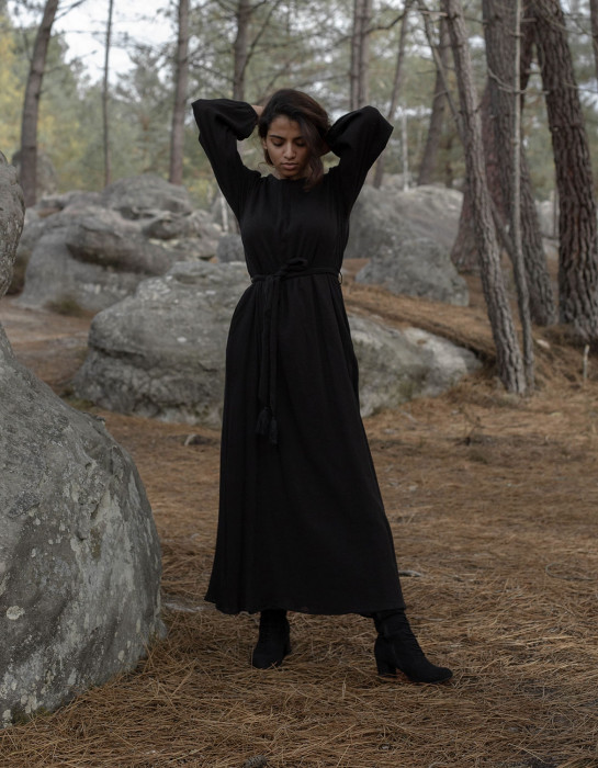 Robe "Ziema" en coton noir